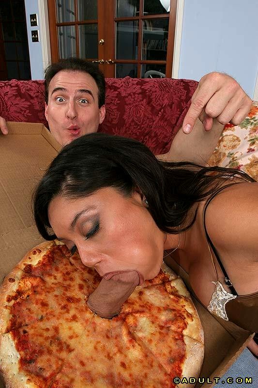 Pizza delivery girl threesome