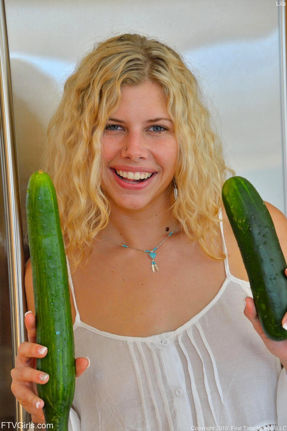 Addison Belgium Masturbates Cucumber